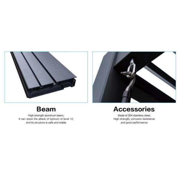 Contemporary Aluminum Pergola Gazebo With Wind Resistance Up To 60 Mph And Adjustable Shade