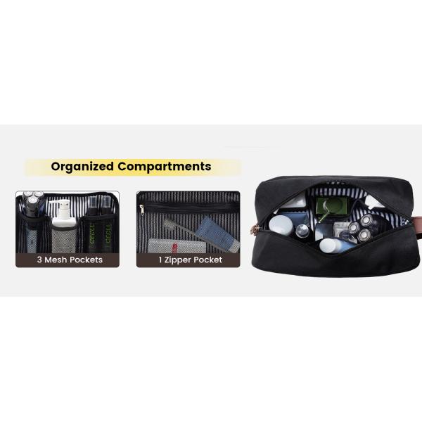 Sustainable Travel Toiletry Bag - Large Toiletry Bag For Men, Water Resistant Skincare Bag, Travel Bag For Toiletries