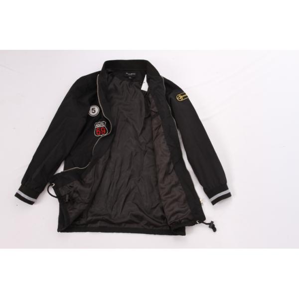 Matel Zipper Rib Cuff Longline Parka Coat Womens 69% Rayon 27% Nylon