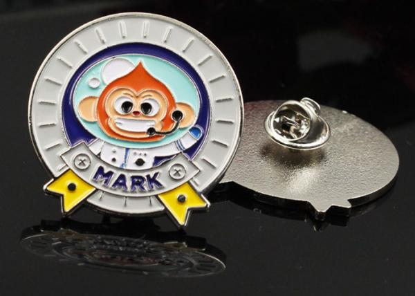 Customized school brooch pin cartoon stamping paint animal monkey electroplating bright nickel enamel advertising