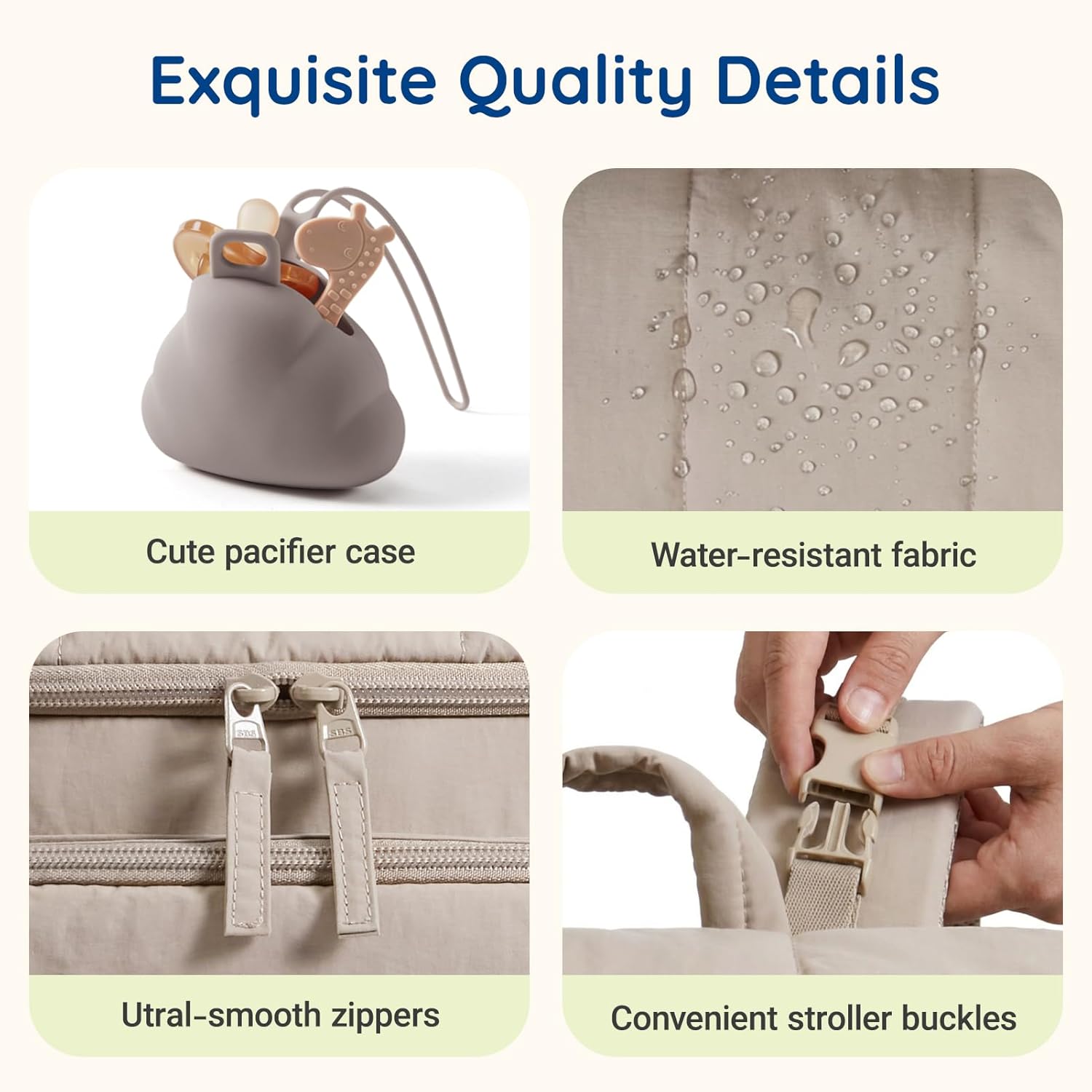 mommore Diaper Bag Backpack, Baby Bag, Diaper Backpack for Mom Dads, Coffee | Waterproof Changing Pad, Stroller Straps for Toddler, Insulated Pockets, Pacifier Case, Baby Essential
