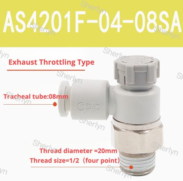 SMC Pneumatic Throttle Control Valve Connector AS1201F-M3-02