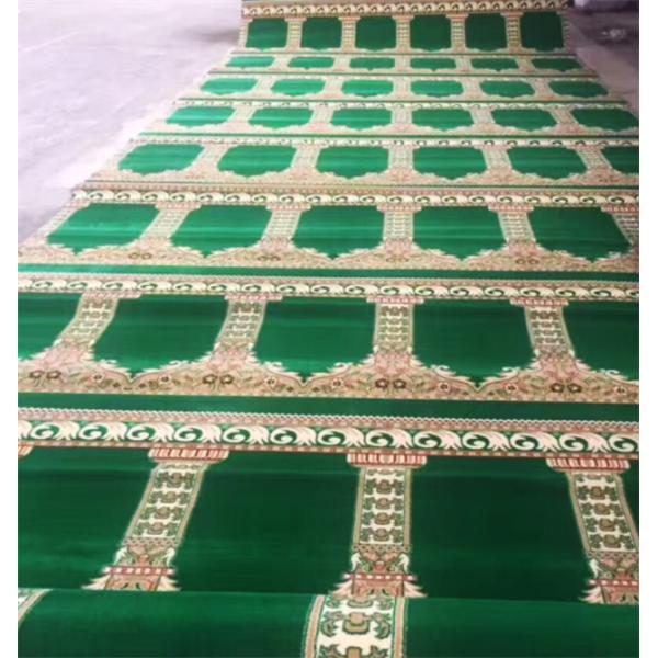 Mosque Prayer Carpet 100% Acrylic Hand Tufted Solution Dyed Islamic Floor Covering