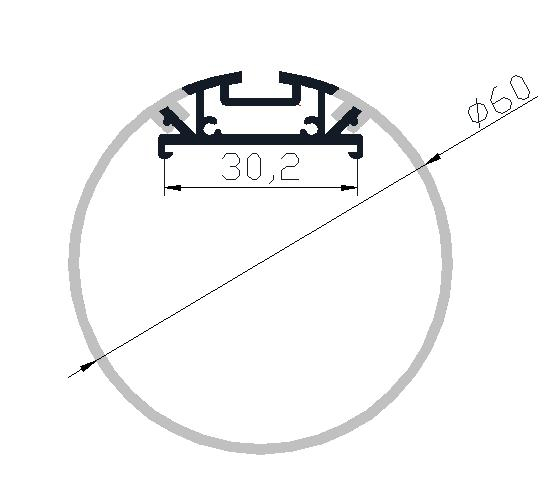 6063 T5 Aluminum Alloy LED Lighting Profile with Diameter 60MM for Superior Heat Dissipation