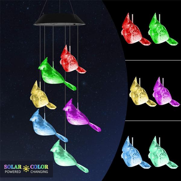 Led Indoor Hummingbird Home Decor Solar Wind Chimes Light with Customizable Options