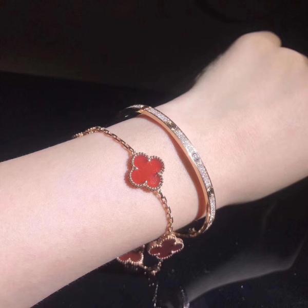 High Quality Fashion Fine Jewelry Pure 18k Real Gold And Natural Vs Diamonds LOVE Bracelet, Small Model Paved