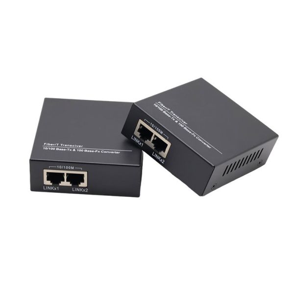 100 Mbps Fiber Media Converter 1 SC Fiber 2 RJ45 Long Distance Ethernet To Fiber Converter