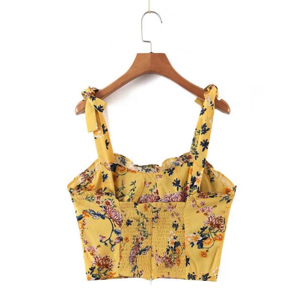 Логотип OEM верхних частей танка французских ретро шикарных женщин безрукавный