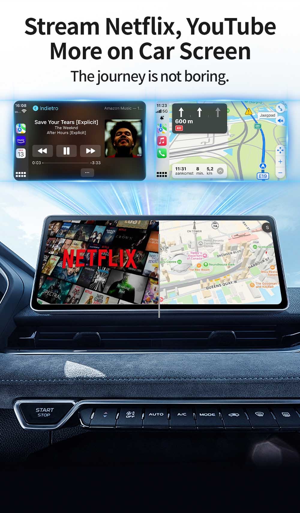 Streaming CarPlay BMW Android Box HD For Car Youtube Netflix Video Play