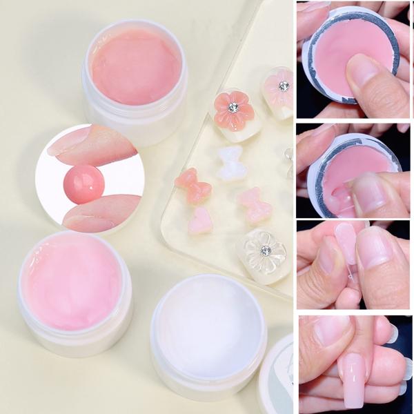 Custom 15g OEM Manicure Private Label LED UV Fast Cure Non Stick Hand Nail Art Building Crystal Jelly Gel for Nail Extension