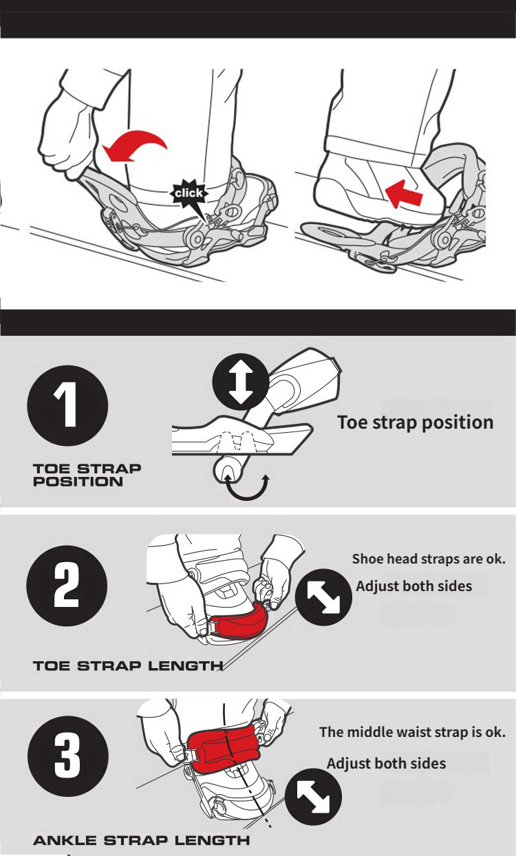 Ski Sports Support Quick Ski Step On Bindings Adjustable Customized Logo Print OEM Service Snow Board Fixer