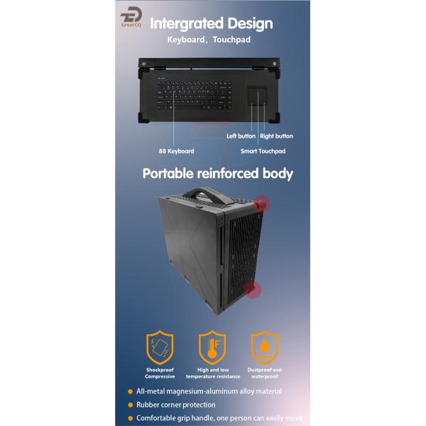 IPC portátil PC industrial computador de mesa robusto reforçado 17,3 polegadas tela tripla