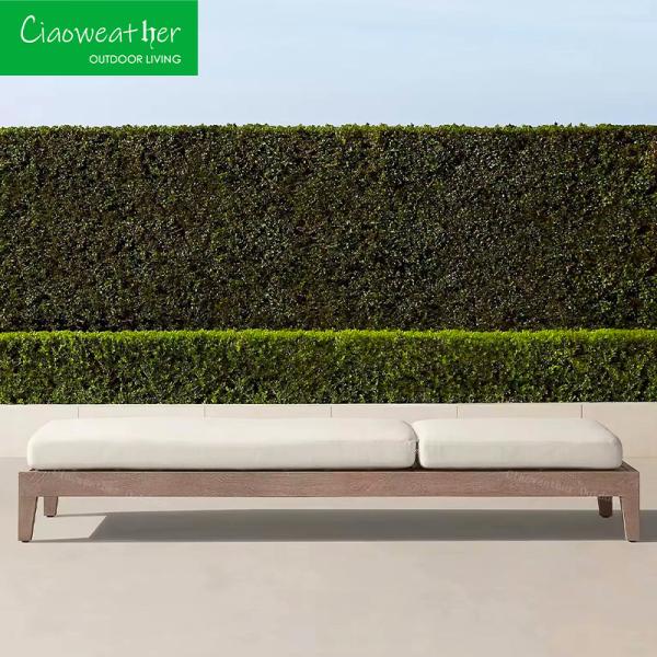 Meubles d'extérieur modernes Jardin extérieur Chaise en bois de teck pour villa imperméable Cour de plage piscine fauteuil salon