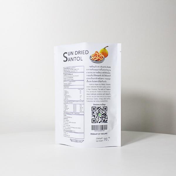 Sun Dried Santol Aluminum Foil Printed Bakery Bags Open Top Food Grade