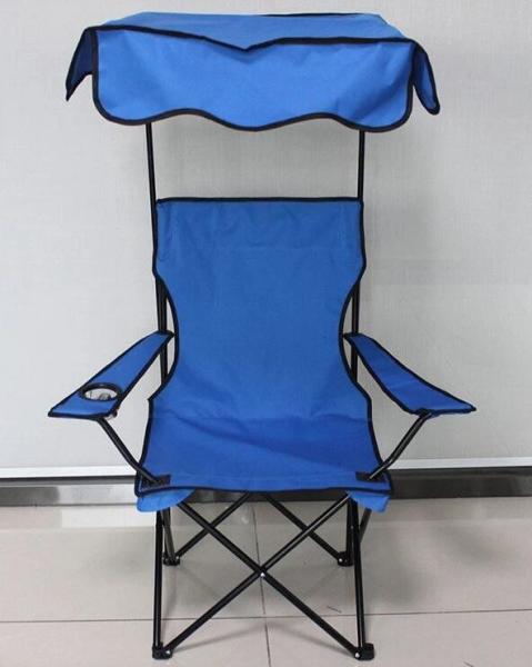 Oversized Camping Chair with Shade Canopy, Folding Lawn Chairs Cup Holders, Camping Lounge Chair for Hiking Travel