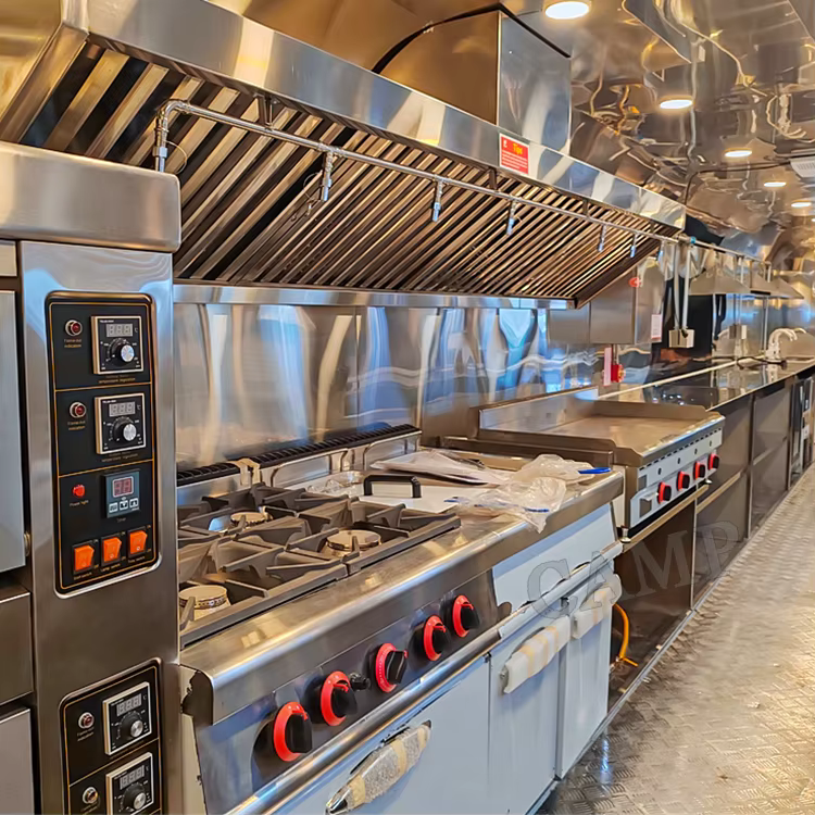 Custom Food Trailer with Complete Kitchen Equipment, BBQ Grill, Mobile Bar, Food Cart and Catering Setup for Street Food, Events, Festivals and Outdoor Business
