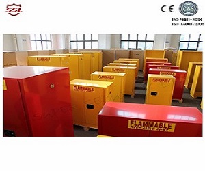 Red Paint Ink Chemical Storage Cabinet For Flammable Liquids 60 Gallon