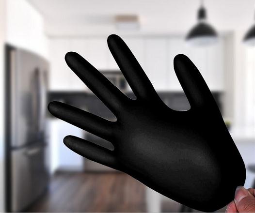 Disposable Black Nitrile Food Service Gloves Industrial Use 9 Inches
