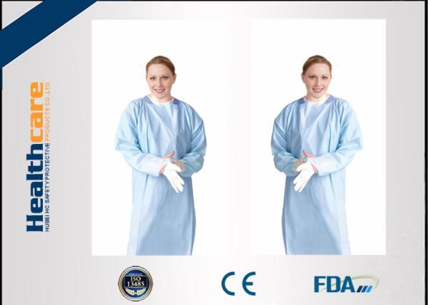 Nonwoven Disposable Medical Exam Gowns With Elastic Cuff S-3XL CE ISO Approved