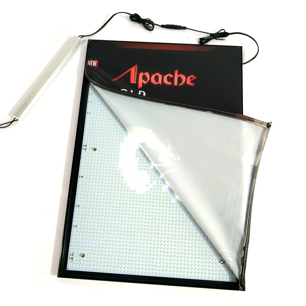 Custom Fabric LED Backlit Light Box UV Soft Film Menu — Aluminum Frame, 2835 LED, DC 12V