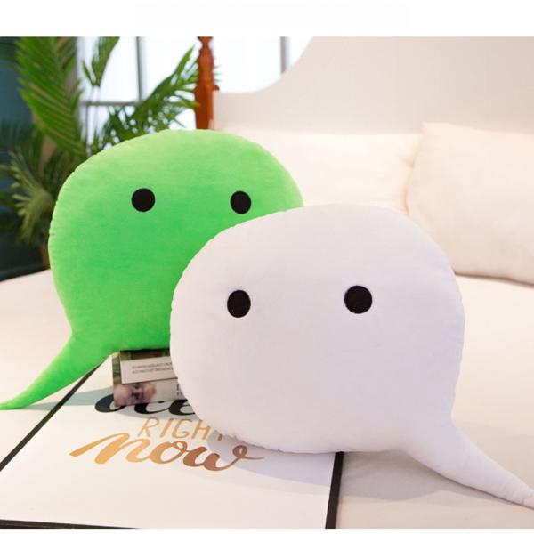 Cute Plush Toy Pillow White / Green Color Eco Friendly Message Shape
