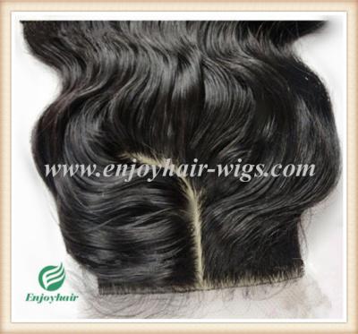Silk top closure 4''x4'' peruvian virgin hair natural color,body wave 10''-24''J- part