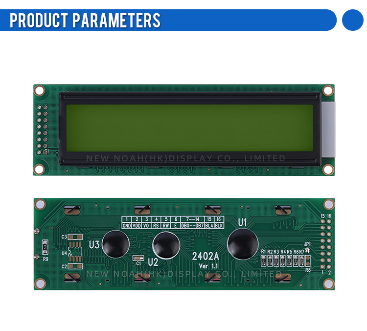 Yellow Green Film 2402A LCD Dot Matrix Screen LCM24*2 Dot Matrix Module Multilingual Module