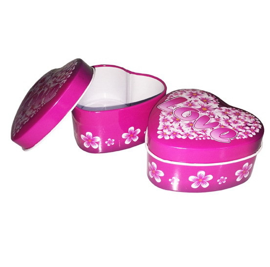 Decorative Heart Shaped Tin Gift Box Holiday Promotion Gift Metal Tin Packaging