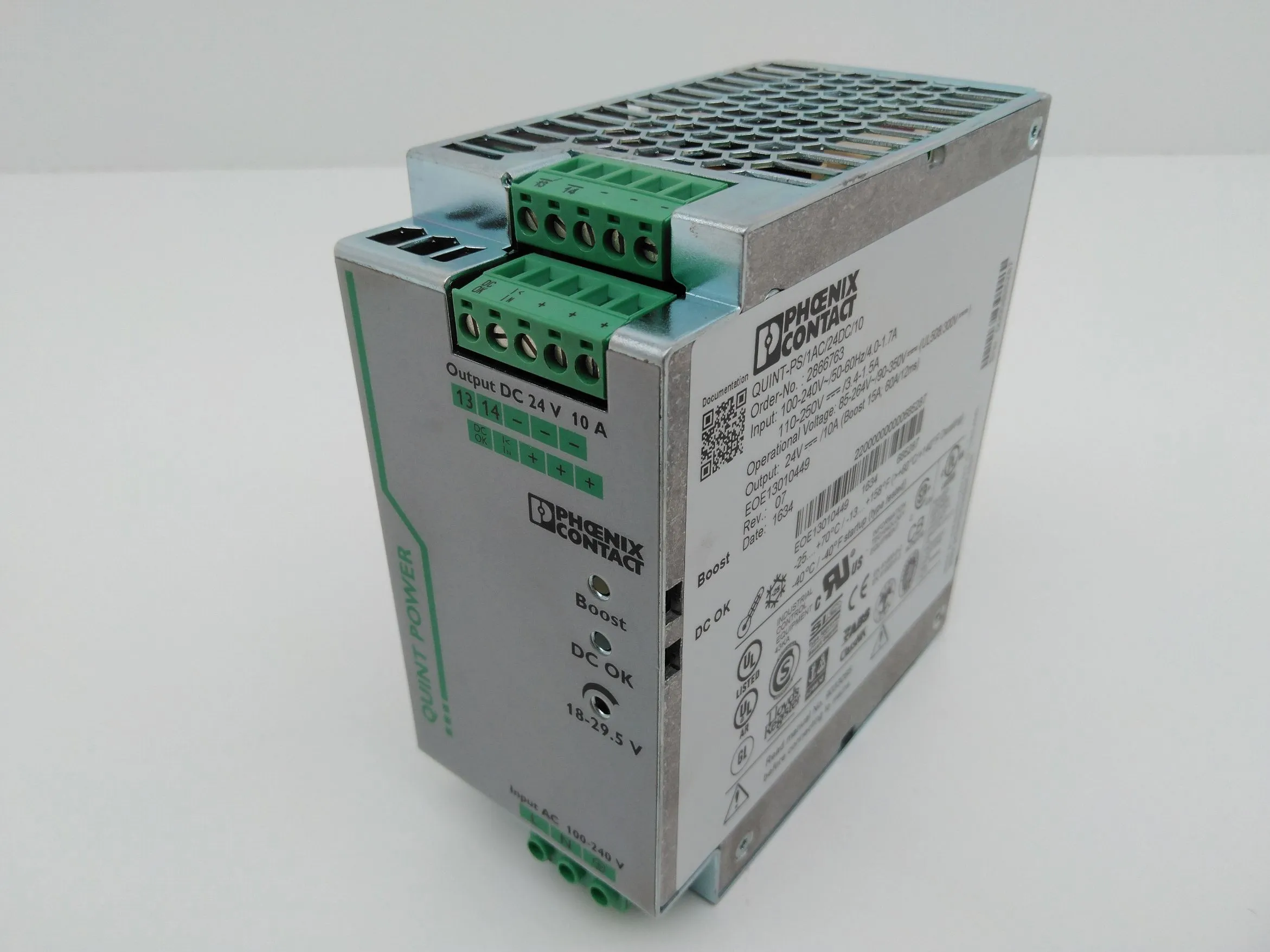 QUINT-PS 1AC 24DC 10 PLC Power Supply Phoenix Contact 2866763