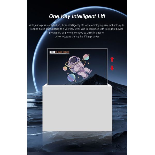 55 inch Floor Standing See Through Transparent OLED Lifting All-in-one TV Interactive Touchscreen Display