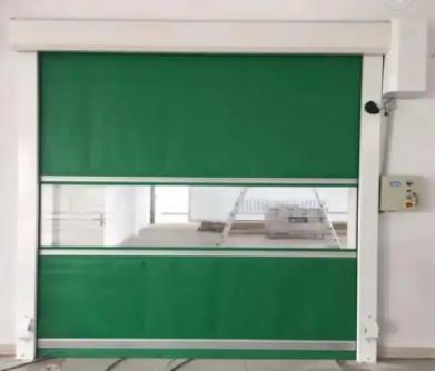 Portas de rolos rápidos personalizáveis com isolamento térmico PVC automático