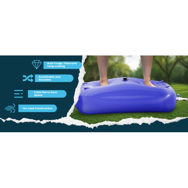 Large Capacity Portable Water Tank Containers, Bladder Tank For Drought Resistance, Fire Prevention, Emergency Water, Agricultural Irrigation Outdoor (110L/29Gal, Blue)