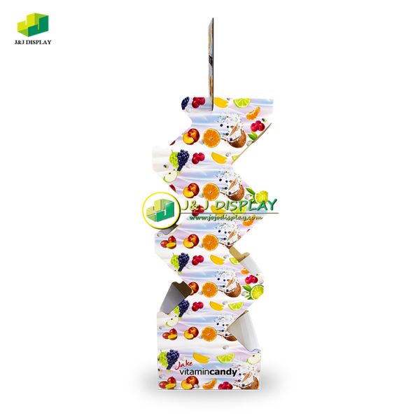 Candy / Snack Pop Cardboard Display Stand Foldable For Promotion Retail Store