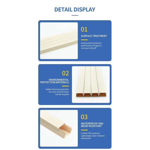 Gaine en PVC en gros pour câble, Gaine en plastique PVC pour câble, Goulotte en PVC, Profilés de conduits en PVC, Personnalisé