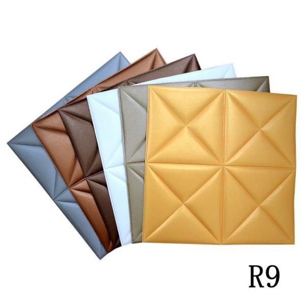 Soft Packages Design 3D Foam Wallpaper Gold Wall Paper DIY Self-Adhesive Wall Stickers Wall Panels 10mm Thickness