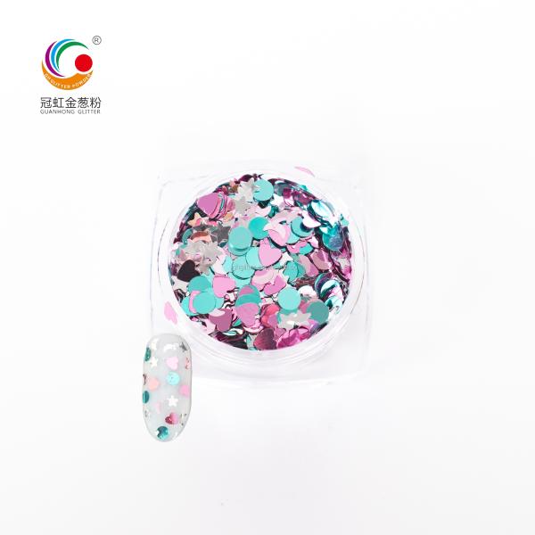 Bulk Cosmetic PET Glitter Powder Mixed Nail Sparkle Sequins 1KG