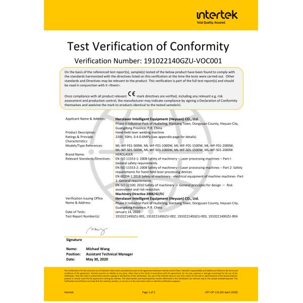 Handheld 1000W 1500W 2000W Laser Welding Machine For Mold Repairing