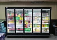 2000L agarram e vão arquivar ajustável do refrigerador ereto da exposição com a porta 5 de vidro