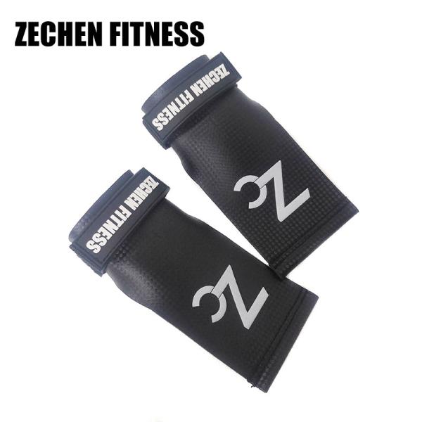 Black Pull Up Hand Grips Fingerless Palm Guards Crossfit Carbon Leather Hand Gloves