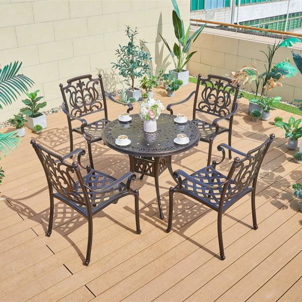 Cast Aluminum Table and Chairs Outdoor Patio Dining Set Garden Furniture Comfortable