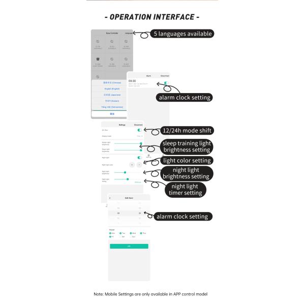 Lâmpada de mesa de silicone com alarme de luz noturna com ecrã LED digital e sono