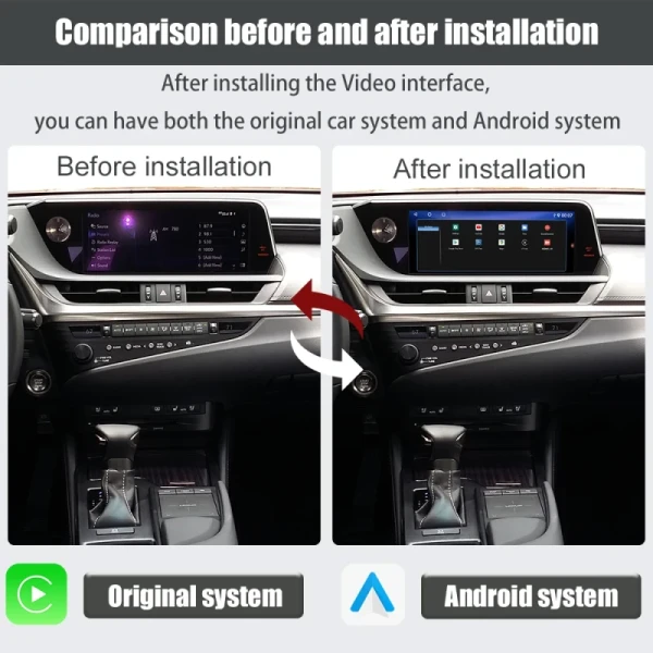 Viknav Fit For 12.3 Inch Car Video lnterface With For LEXUS ES 2018-2020 Carplay interface with screen touchpad