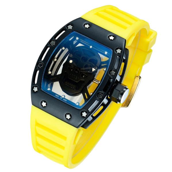 Fancy Silicone Wrist Watch , Metal Quartz Wrist Watch , Skeleton Watch dial Japan Movement Waterproof  Men Watch