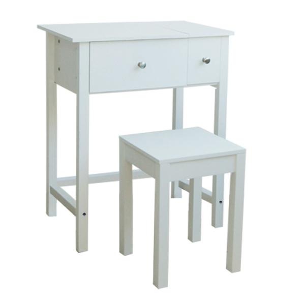 Girls Wooden Makeup Dressing Table With Mirror , Wood Makeup Vanity Stool Economic