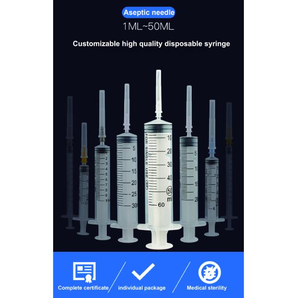 CE FDA Disposable Plastic Syringe , 10ml Sterile Disposable Syringe