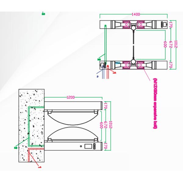 Pitada da porta 35p/m do torniquete do varredor do código de barras do reconhecimento de cara anti