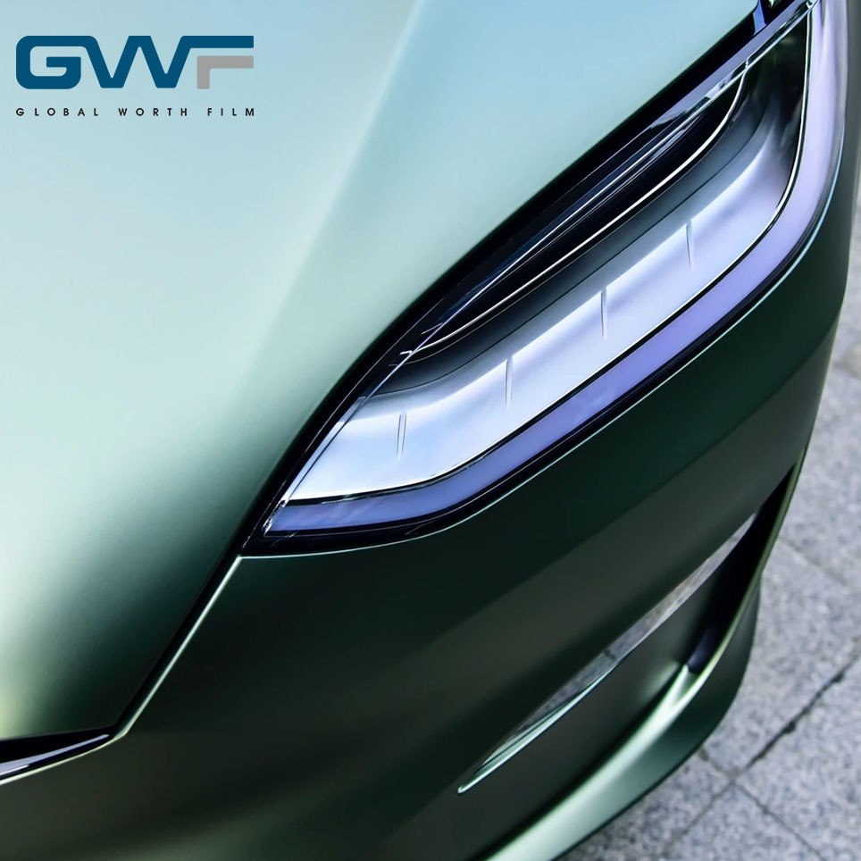 GWFILM TPU Colored PPF Matte Fantasy Grayish Green Auto Paint protection Film 7.5mil Anti Scratch PPF