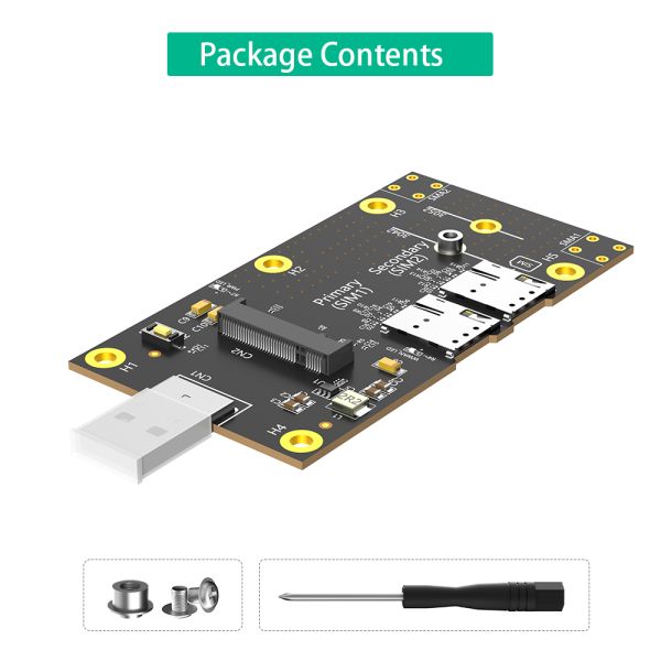 NGFF(M.2)  to USB 3.0 Adapter with Dual  NANO SIM Card Slot for 3G/4G/5G Module