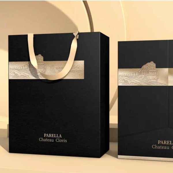 Premium Luxury Wine Bottle Packaging Box With Ribbon And Inner Tray

