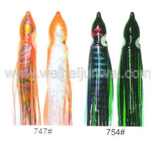 Best sale Soft squid skirt fishing lure color: 664#~797# size:3~15